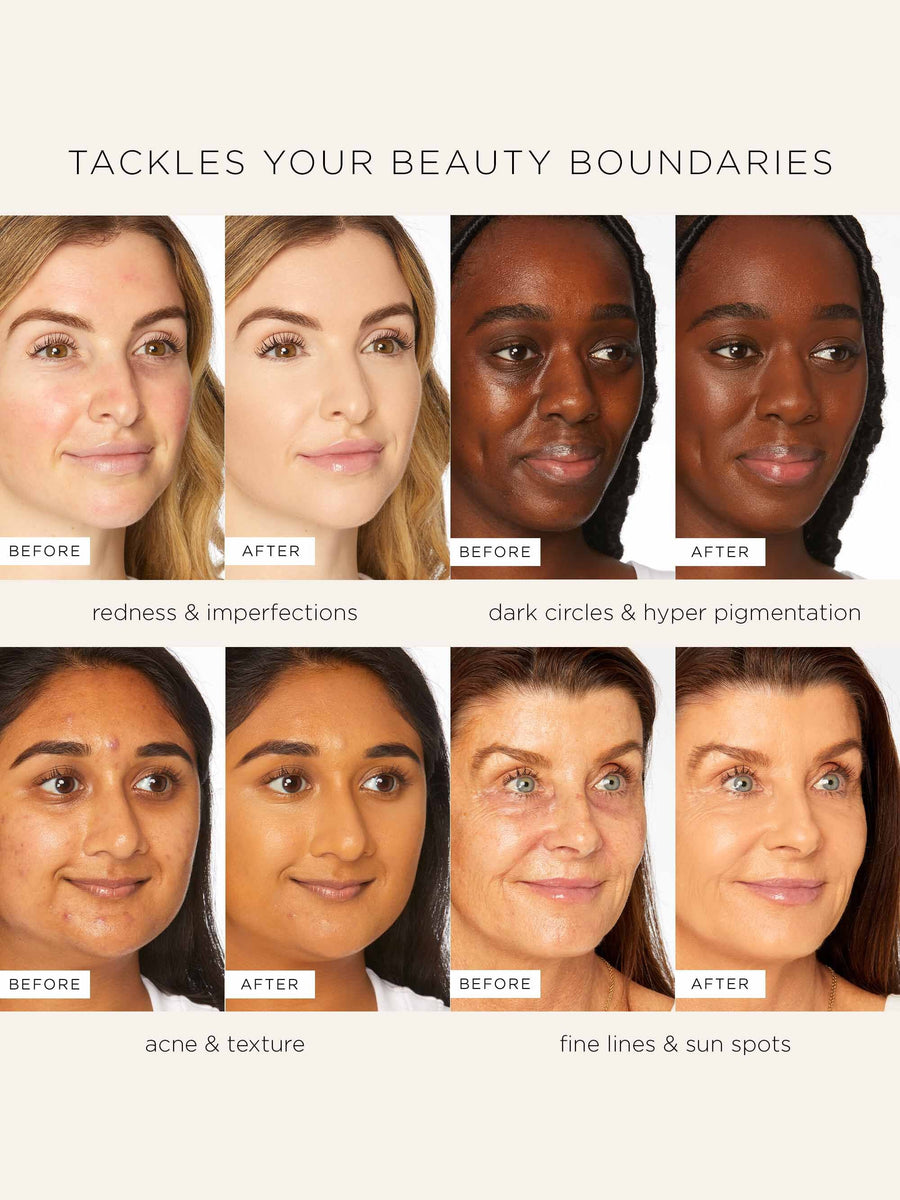 skin treat poreless foundation stick coverage result