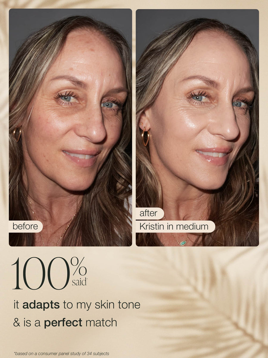 CC color-correcting tinted serum coverage result