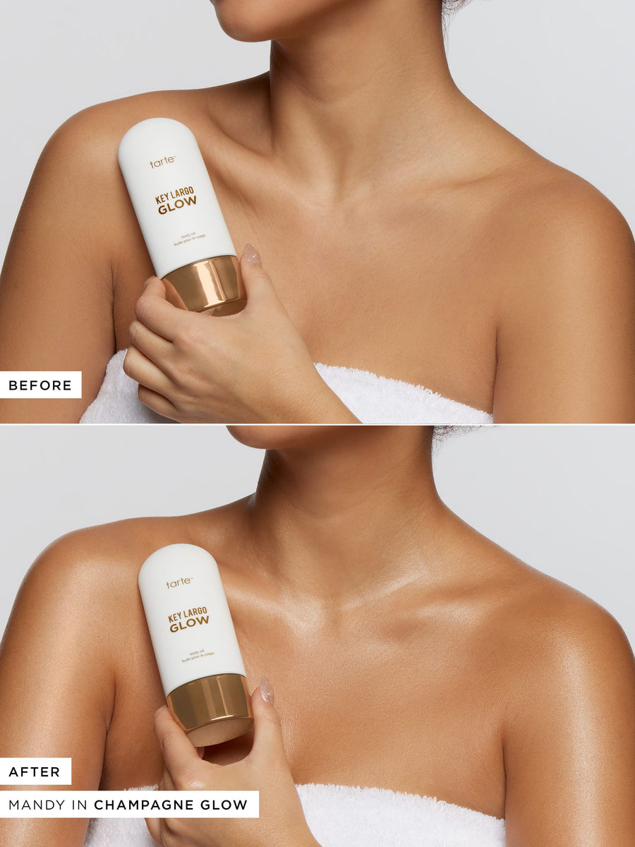 Key Largo GLOW body oil & kabuki body brush duo coverage result