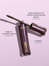  mascara with text on a pink background