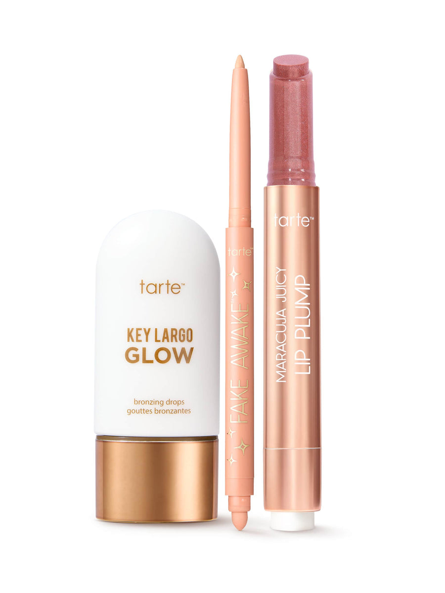 tarte™ maracuja juicy shimmer plump, fake awake and bronzing drops coverage result