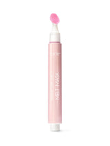Pink tarte Maracuja Juicy Melt Mask tube standing upright with a bright pink sponge applicator exposed, centered on a plain white background. Text: tarte™; MARACUJA JUICY MELT MASK.