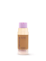 Tarte multi-benefit foundation bottle with purple cap on a white background