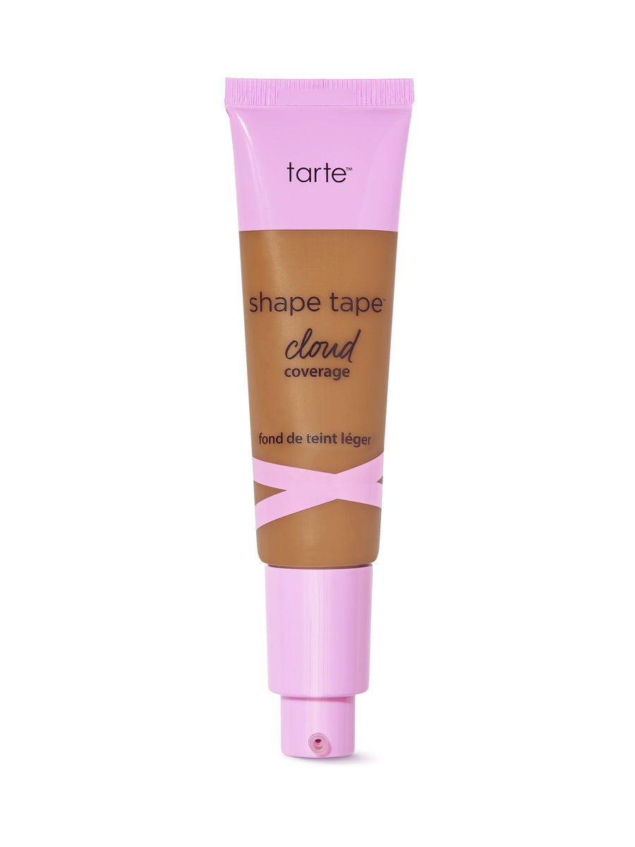 Tarte shape tape cloud cream foundation tube with pink cap on a white background