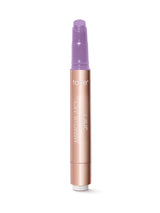 Tarte makeup product with purple cap and rose gold body on white background